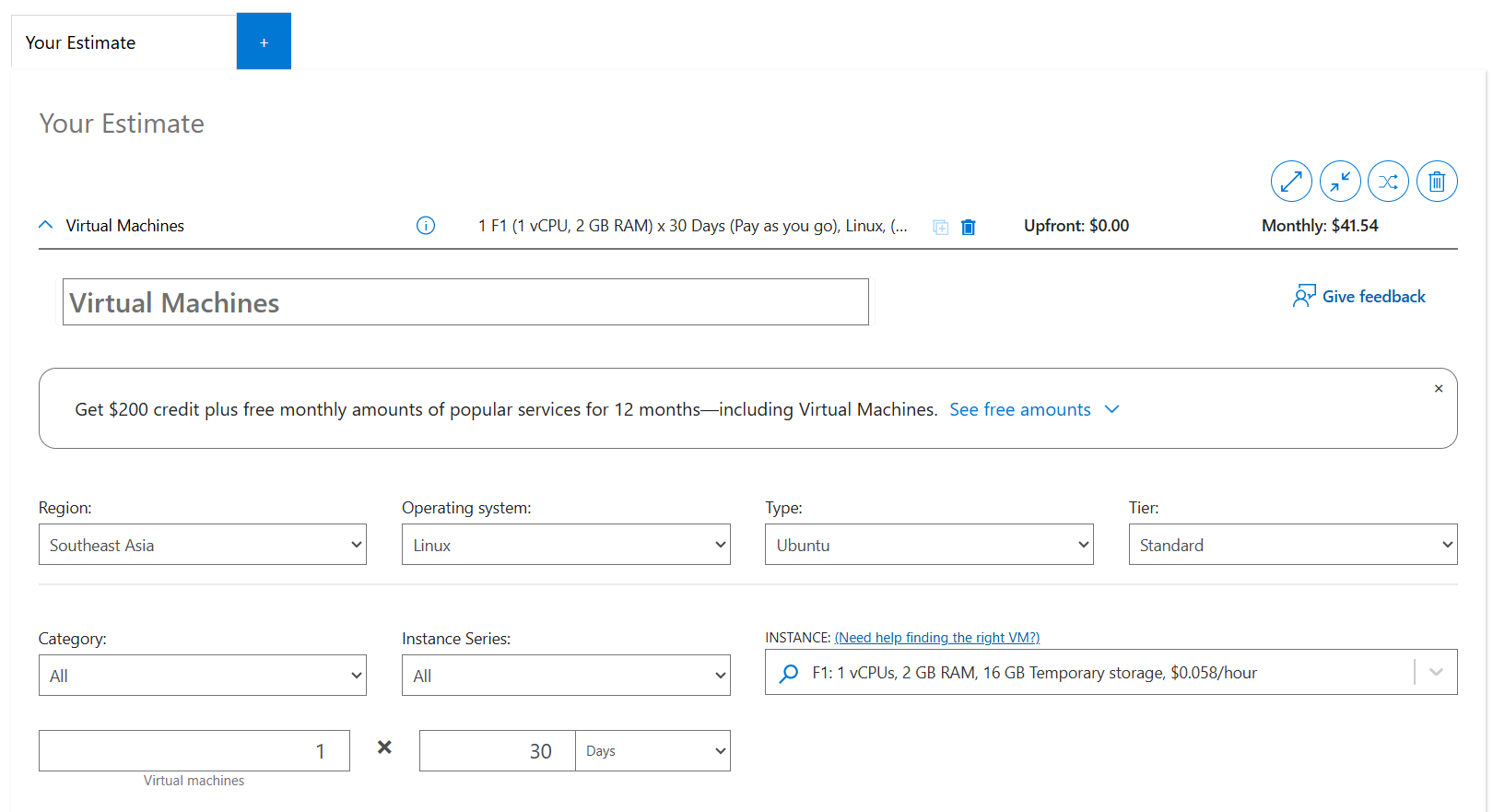 Azure Cloud 2GB VPS Cost - Part 1