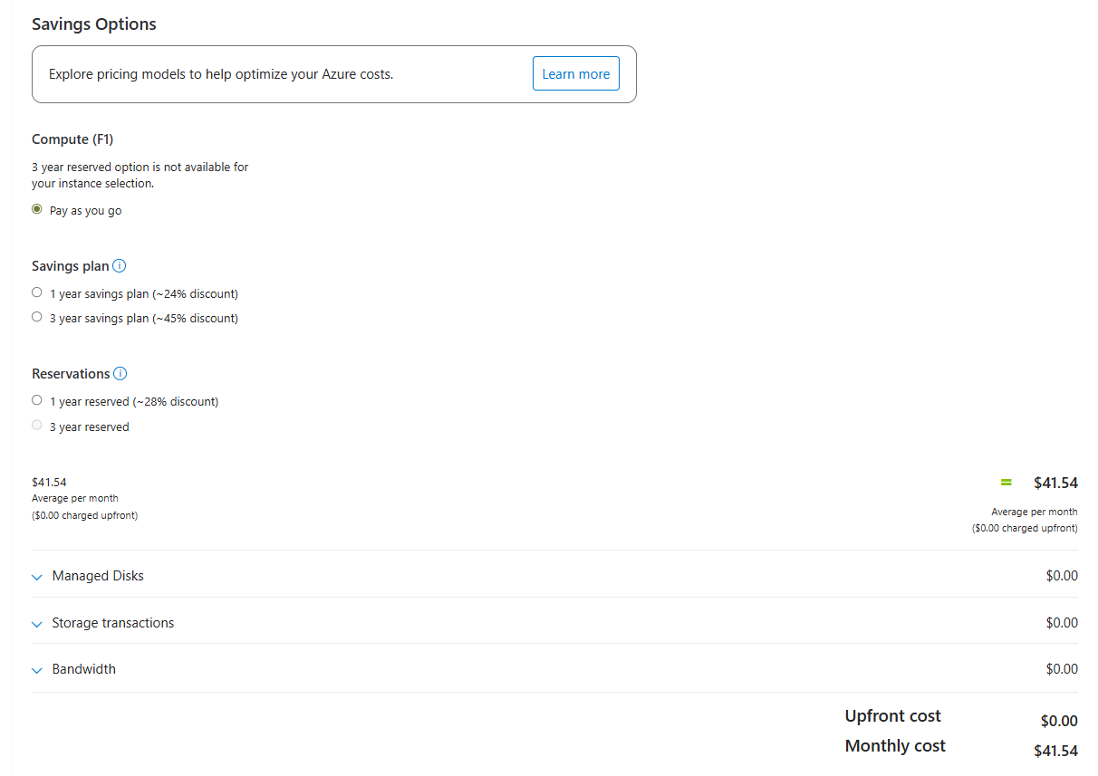 Azure Cloud 2GB VPS Cost - Part 2
